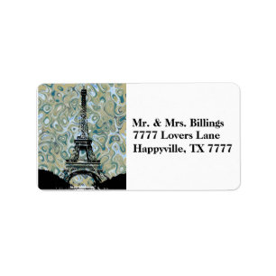 Etiqueta Paris Eiffel Tower Marlble Sky