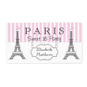 Etiqueta Paris Eiffel Tower Sweet 16 Name