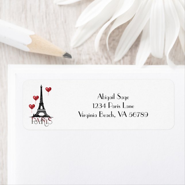 Etiqueta París, la Torre Eiffel y los globos rojos (In situ)