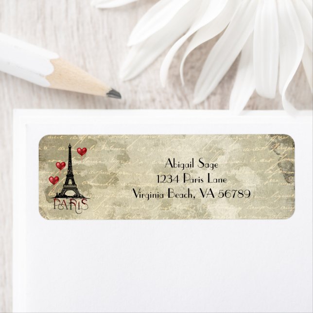 Etiqueta París, la Torre Eiffel y los globos rojos (In situ)