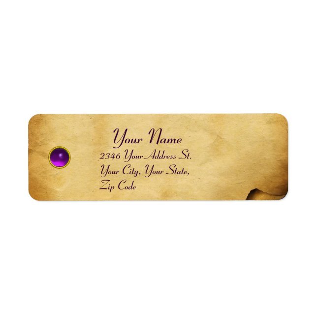 ETIQUETA PARQUE ANTIGUO MARRÓN,PIEDRA DE GEM (Frente)