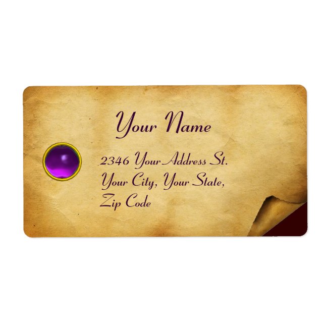 ETIQUETA PARQUE ANTIGUO MARRÓN,PIEDRA DE GEM (Frente)