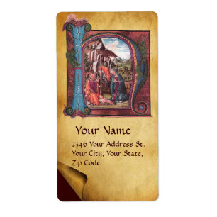 ETIQUETA PARQUE DE NAVIDADES DE NATIVITY MONOGRAM