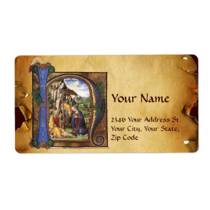 ETIQUETA PARQUE DE NAVIDADES DE NATIVITY MONOGRAM