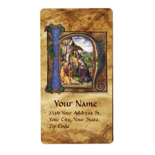 ETIQUETA PARQUE DE NAVIDADES DE NATIVITY MONOGRAM