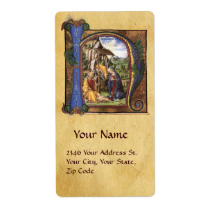 ETIQUETA PARQUE DE NAVIDADES DE NATIVITY MONOGRAM