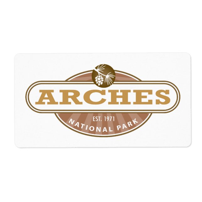 Etiqueta Parque nacional Arches (Frente)