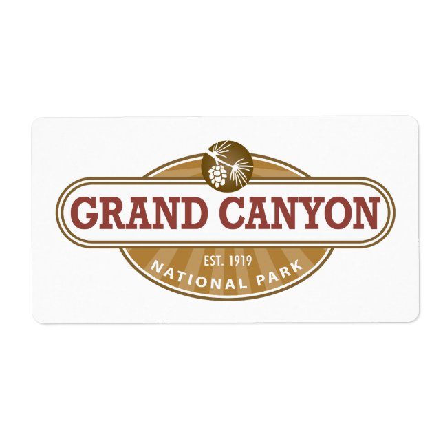 Etiqueta Parque nacional del Gran Cañón (Frente)