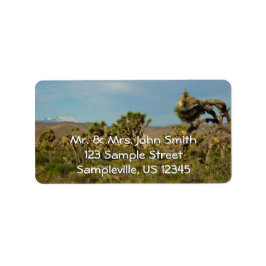 Etiqueta Parque Nacional Joshua Tree Paisaje Desértico