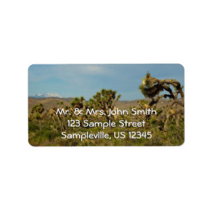 Etiqueta Parque Nacional Joshua Tree Paisaje Desértico
