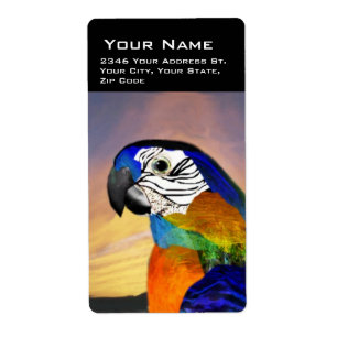 ETIQUETA PARROS / ARA AZUL