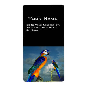 ETIQUETA PARROS HIPEROS / ARA AZUL