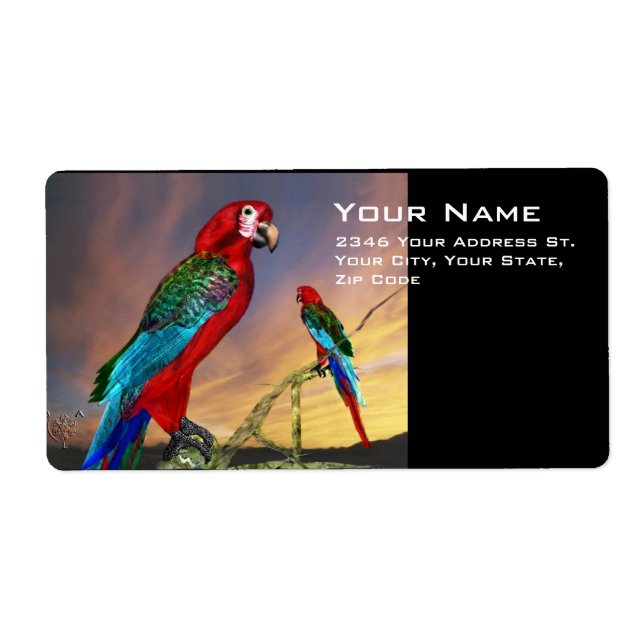 ETIQUETA PARROS HIPEROS / ARA AZUL (Frente)