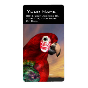 ETIQUETA PARROS HIPEROS / ARA ROJO