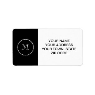 Etiqueta Parte alta negra inicial del monograma coloreada