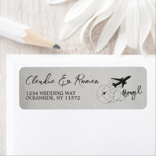 Etiqueta Pasaporte de Brasil blanco