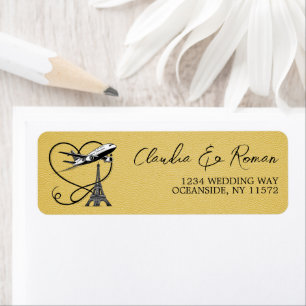 Etiqueta Pasaporte de París amarillo