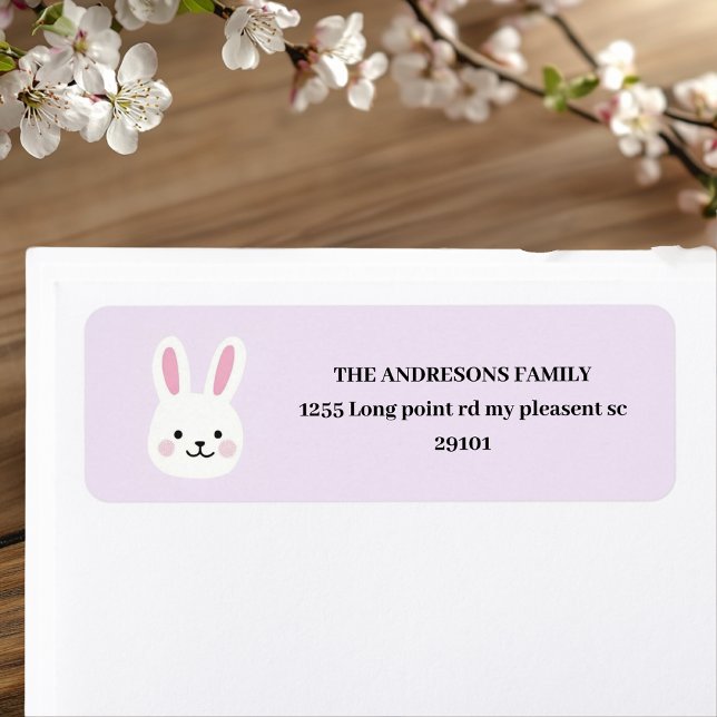 Etiqueta Pascua de conejo malva personalizada (Subido por el creador)