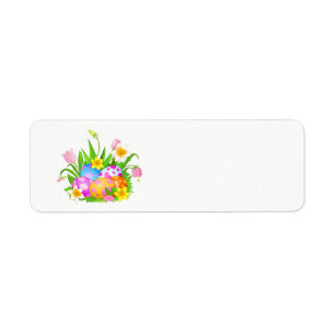 Etiqueta Pascua feliz floral