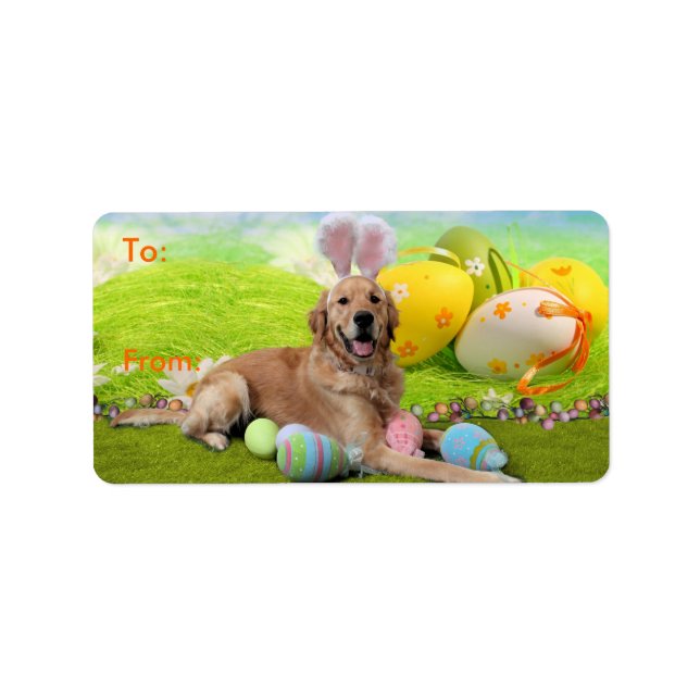 Etiqueta Pascua - Golden Retriever - Frank (Frente)