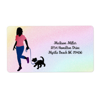 Etiqueta Paseador de Perros Arcoíris / Cuidador de Mascotas