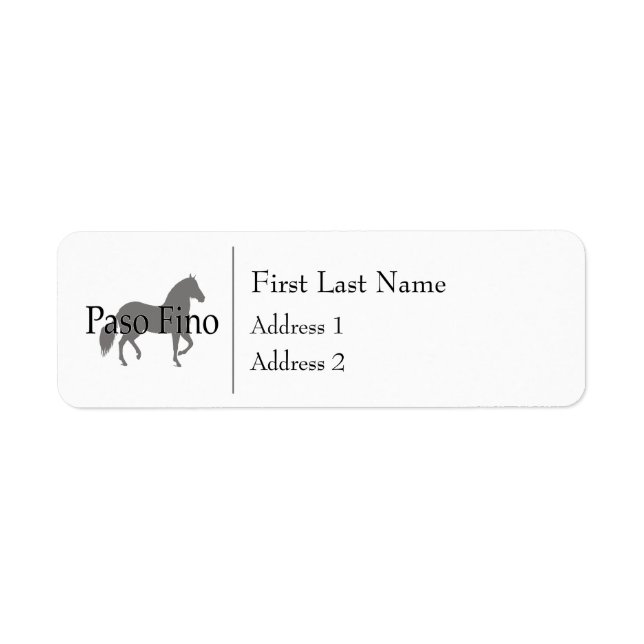 Etiqueta Paso Fino Silhouette Textos 1 (Frente)