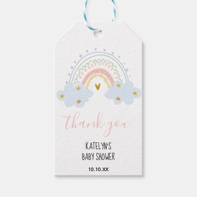 Etiqueta Pastel Arcoiris Gracias (Anverso)