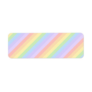 Etiqueta Pastel de rayas arcoiris.
