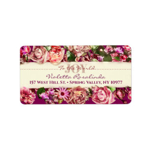 Etiqueta Pastel Elegant Vintage Rubor Rosa Personalizado