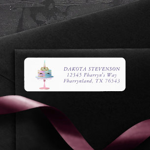 Etiqueta Pastel magico unicornio   Dirección de acuarela de