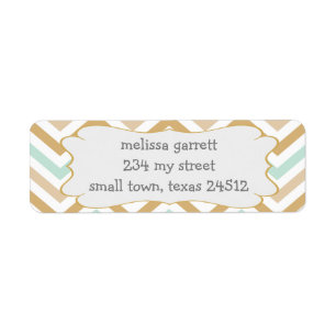 Etiqueta Pastel Oro y Zig Verde Zag Bebé Neutral