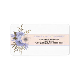 Etiqueta Pastel Peach y Violet Five Petal Wild Rosas