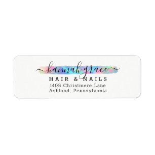 Etiqueta Pastel Pintura Arcoíris Logo Personalizado Direcci