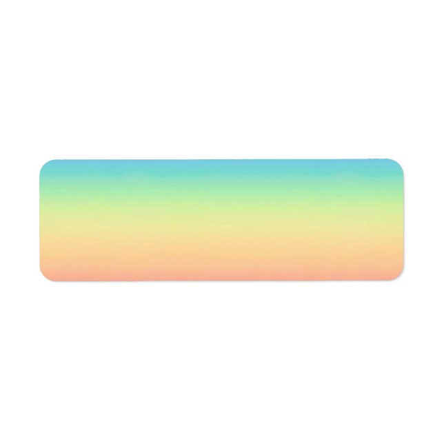 Etiqueta Pastel Rainbow Ombre Personalizado (Frente)