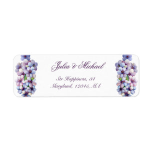 Etiqueta Pastel romántico y poético Acuarela Lilac