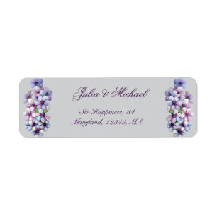 Etiqueta Pastel romántico y poético Acuarela Lilac