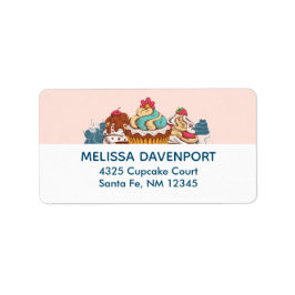 Etiqueta Pasteles de estilo retro postre dulce