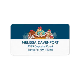 Etiqueta Pasteles de estilo retro postre dulce