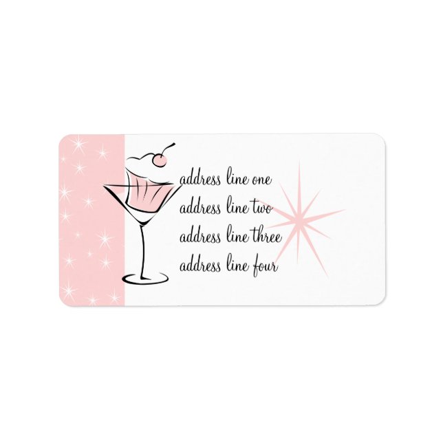 Etiqueta Pasteles y Martinis (Frente)