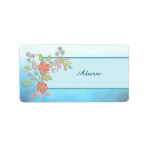 Etiqueta pastellblumen Adressaufkleber