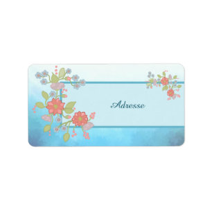 Etiqueta pastellblumen Adressaufkleber