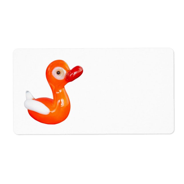 Etiqueta patito Naranja de Baby Shower (Frente)