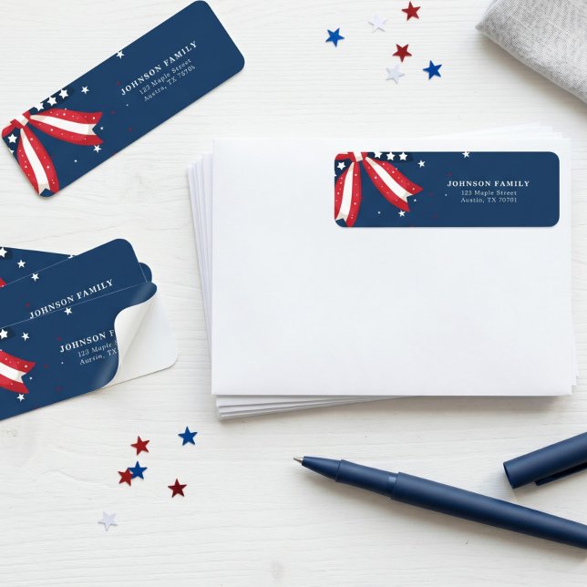 Etiqueta Patriotic 4th of July Independence Day Addres (Subido por el creador)