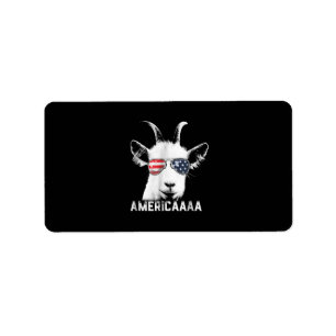 Etiqueta Patriotic Goat Funny Goat America