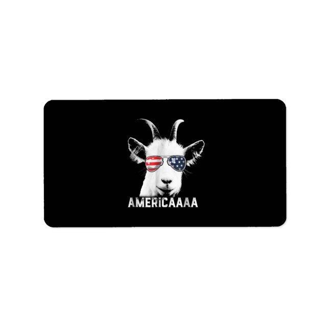 Etiqueta Patriotic Goat Funny Goat America (Frente)