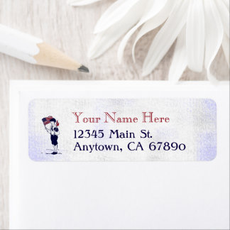 Etiqueta Patriotic US Flag and Fireworks Custom Address