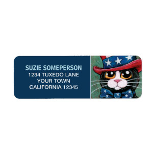 Etiqueta patriótica del remite del gato del
