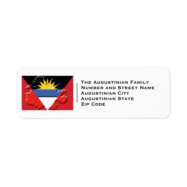 Etiqueta Patriótico | ANTIGUA BARBUDA Flag (Frente)