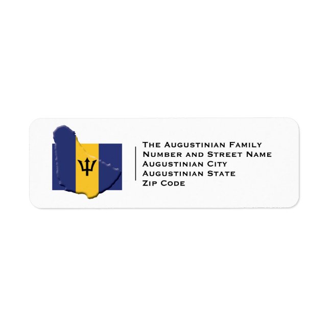 Etiqueta Patriótico | Bandera BARBADOS (Frente)