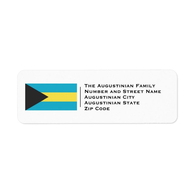 Etiqueta Patriótico | Bandera de BAHAMAS (Frente)